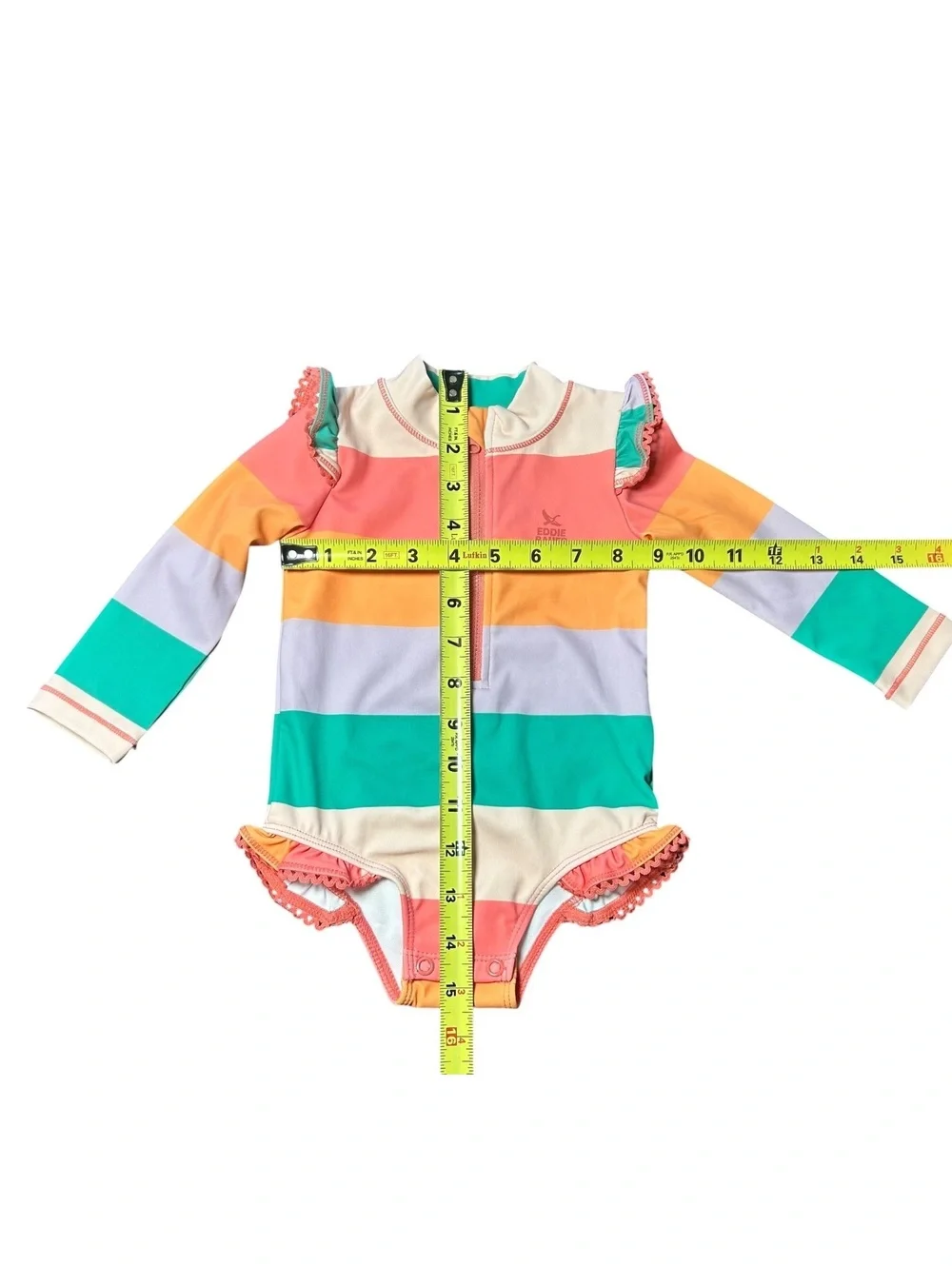 EDDIE BAUER toddler infant girls beach long sleeve rashguard swimsuit size 12M